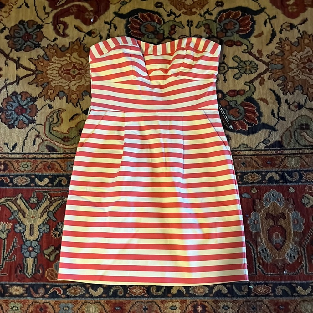 Striped Strapless Dress